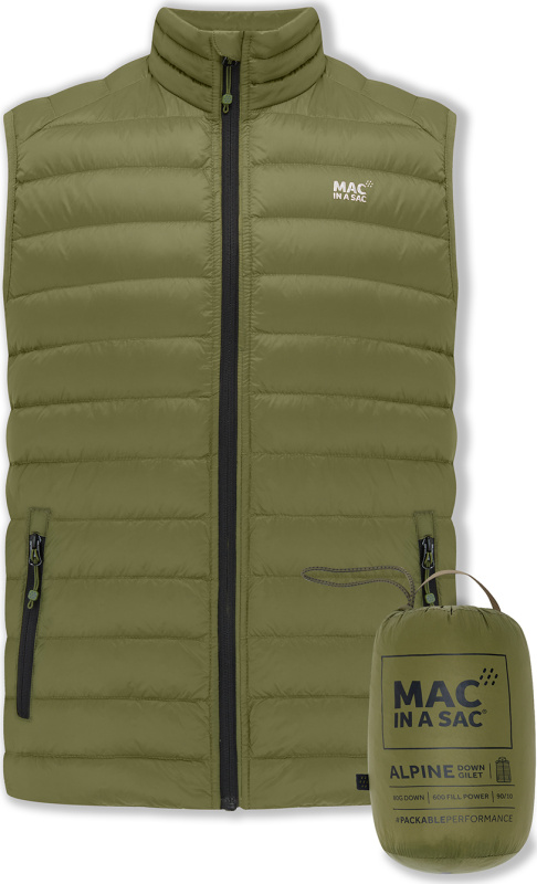 MAC IN A SAC Pánská péřová vesta MAC Alpine Dg khaki Velikost: M