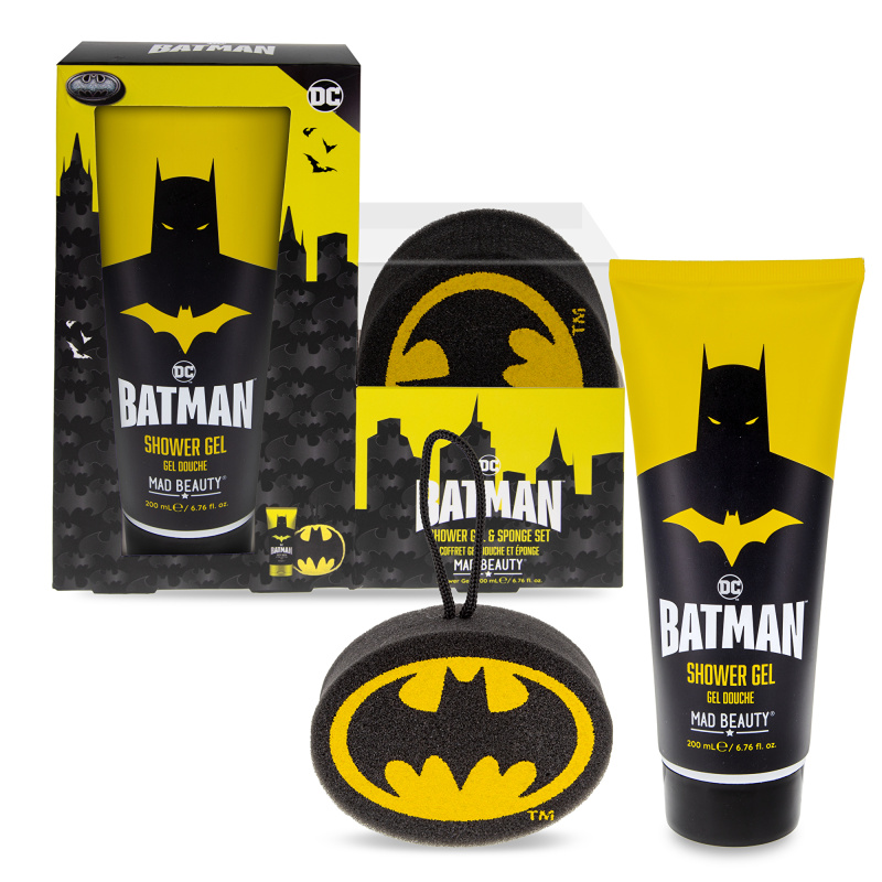 MAD BEAUTY Batman set koupelový sprchový gel a mycí houba 200 ml