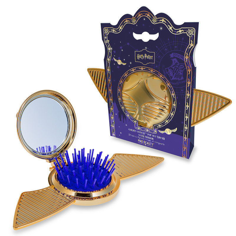 Mad Beauty Harry Potter Snitch kartáč na vlasy se zrcátkem 1 ks