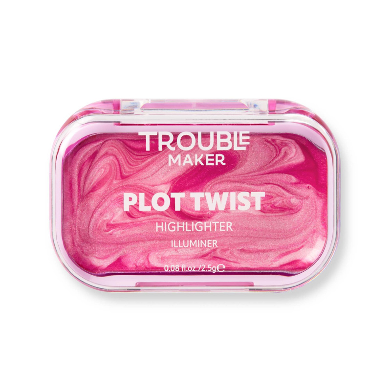 Trouble Maker Plot Twist Cream Highlight tuhý krémový rozjasňovač odstín Spiralling Pink 2.5 g