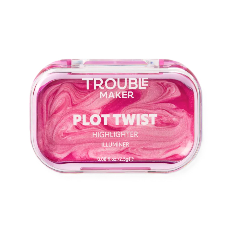 Trouble Maker Plot Twist Cream Highlight tuhý krémový rozjasňovač odstín Spiralling Pink 2.5 g