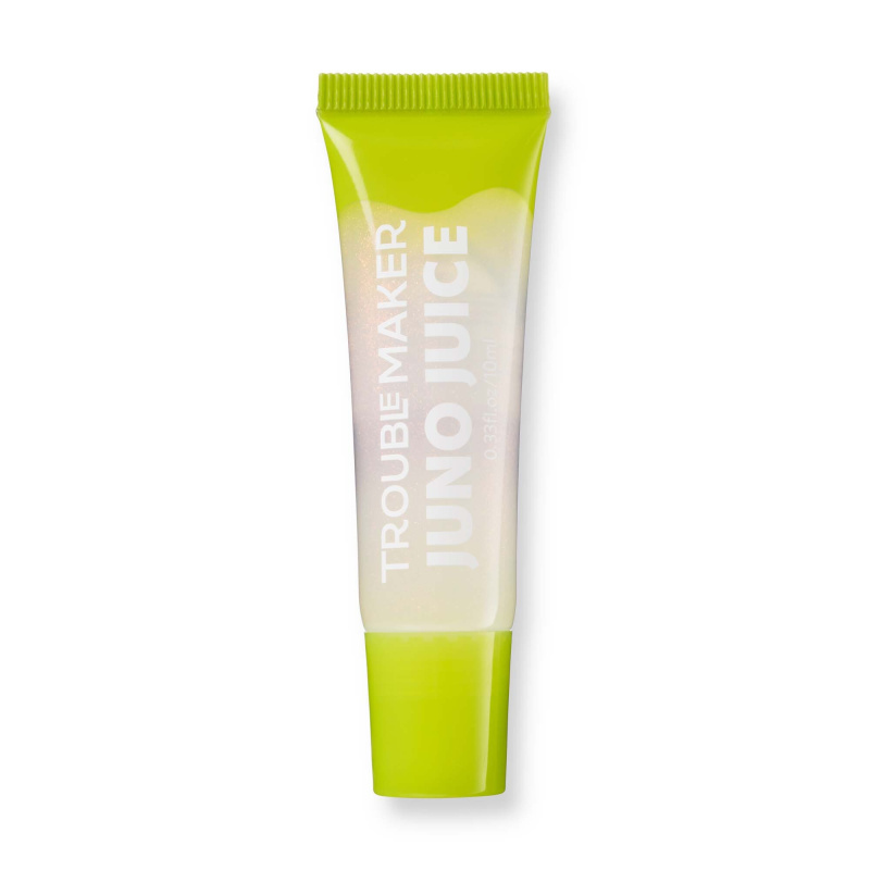 Trouble Maker Juno Juice Lipgloss lesk na rty odstín Casper Clear Shimmer 10 ml
