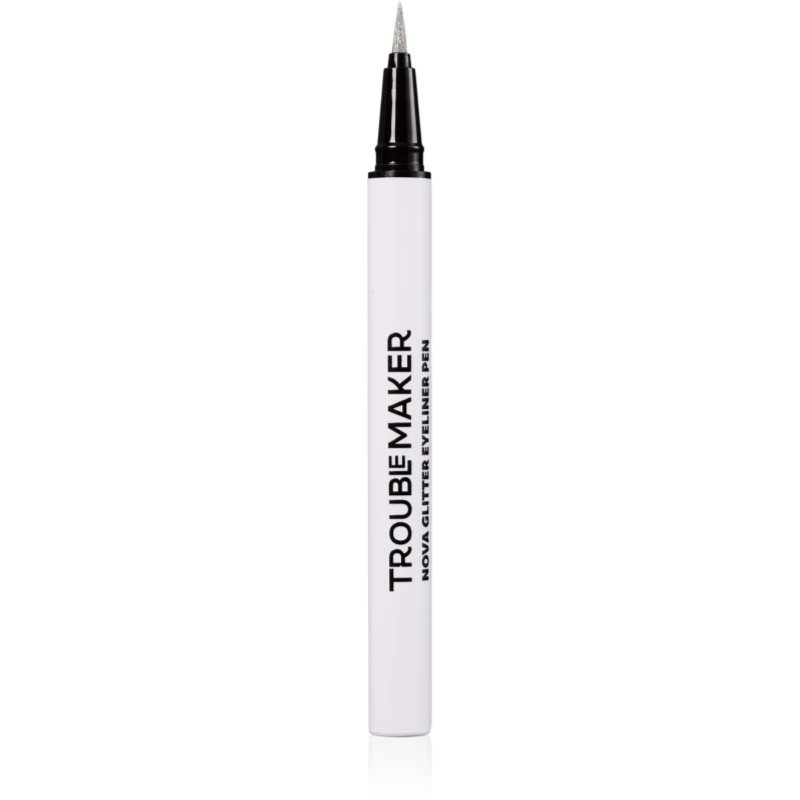 Trouble Maker Nova Glitter Liquid Eyeliner Pen třpytivá linka na oči odstín Circuit Breaker Silver 0.5 ml