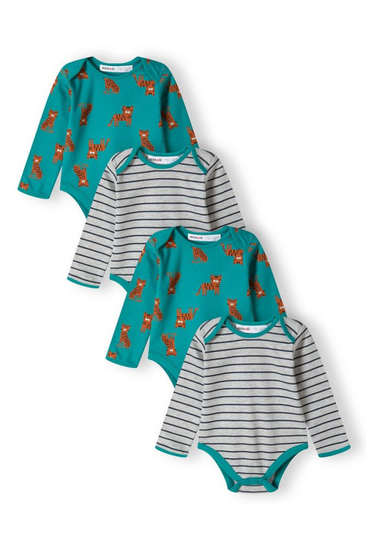 Body kojenecké 4pack, Minoti, 15mbaby 9, modrá - 68/74 | 6-9m