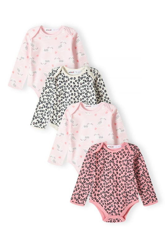 Body kojenecké 4pack, Minoti, 16mbaby 7, růžová - 50/56 | NB
