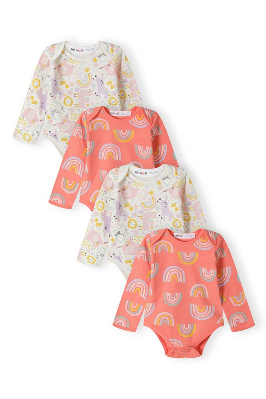 Body kojenecké 4pack, Minoti, 16mbabay 9, růžová - 50/56 | NB