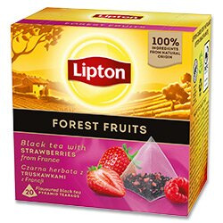 Černý čaj Lipton - pyramidy, příchuť červeného ovoce, 20x 1,7 g