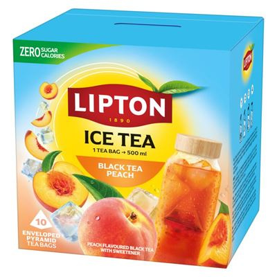 Lipton Ice Tea - ledový černý čaj - broskev, 10 sáčků
