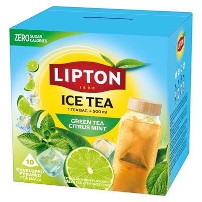 Lipton Ice Tea - ledový zelený čaj - máta a limetka, 10 sáčků