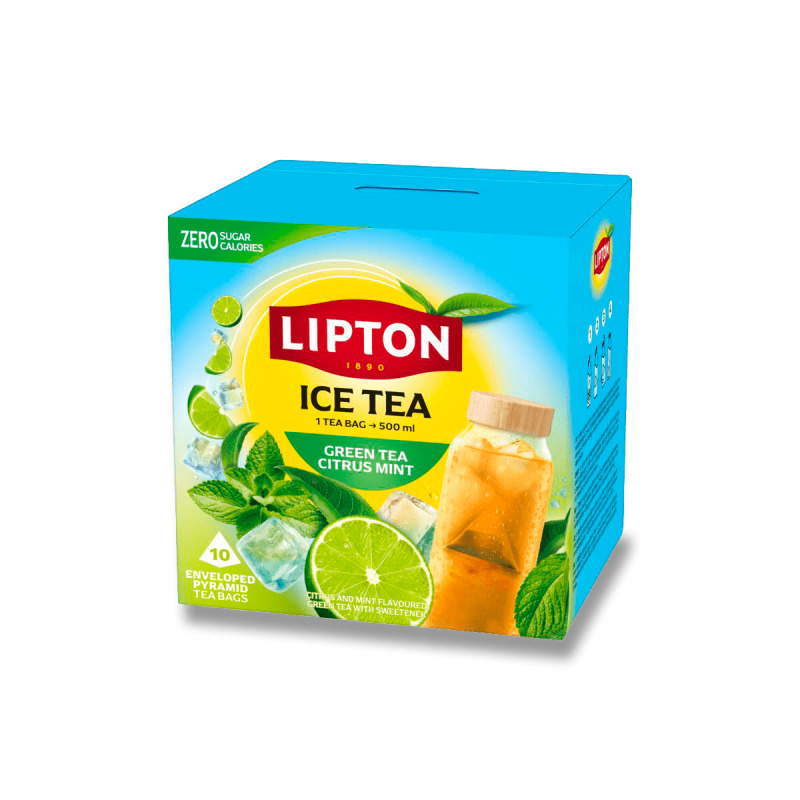 Lipton Ice Tea - ledový zelený čaj - máta a limetka, 10 sáčků