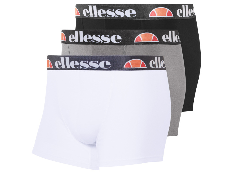 Ellesse Pánské boxerky, 3 kusy (černá/bílá/šedá, S)