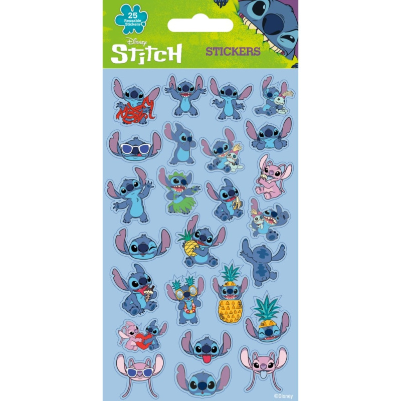 Opakovaně použitelné samolepky Lilo a Stitch modré