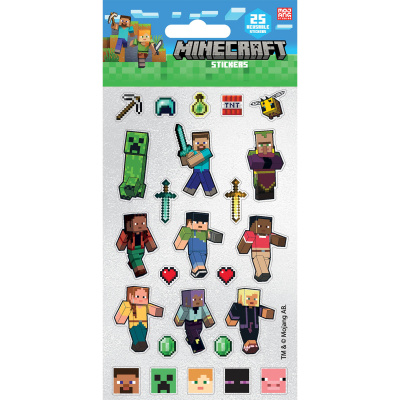 Minecraft třpytivé opakovaně použitelné samolepky