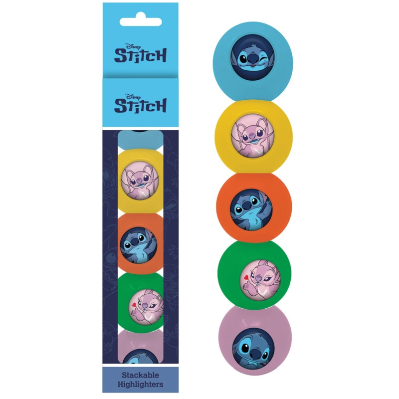 Zvýrazňovače DISNEY Lilo & Stitch – sada 5 stackovatelných barev
