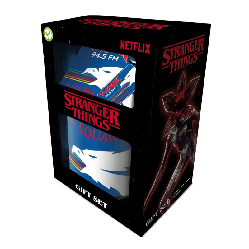 Stranger Things dárkový set – hrnek, podtácek a klíčenka