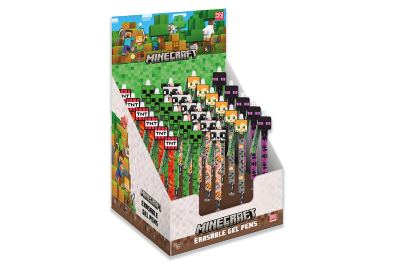 Gumovací gelové pero MINECRAFT 15 cm – stylové pero s mazací gumou