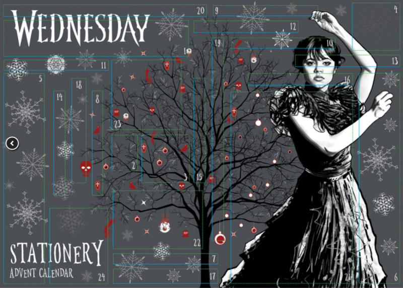 Adventní kalendář Wednesday (papírenský)