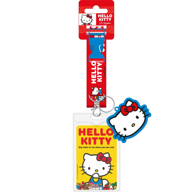 Hello Kitty šňůrka na krk s přívěskem a obalem na ID