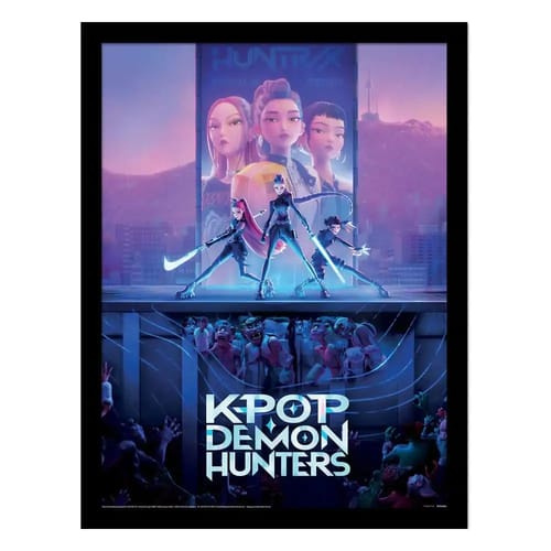 Rámovaný obraz Pyramid International K-Pop Demon Hunters - Key Art