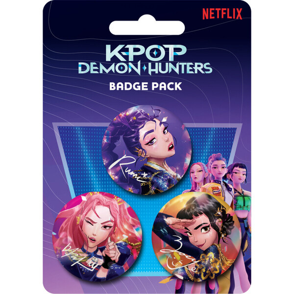 Sada odznaků K-pop Demon Hunters – 3 kusy