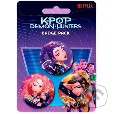 Sada odznaků K-pop Demon Hunters – 3 kusy