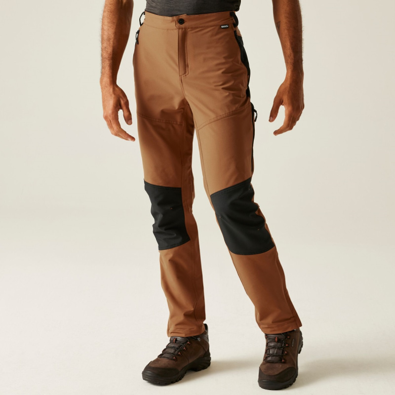 Pánské softshellové kalhoty regatta questra v hnědá l