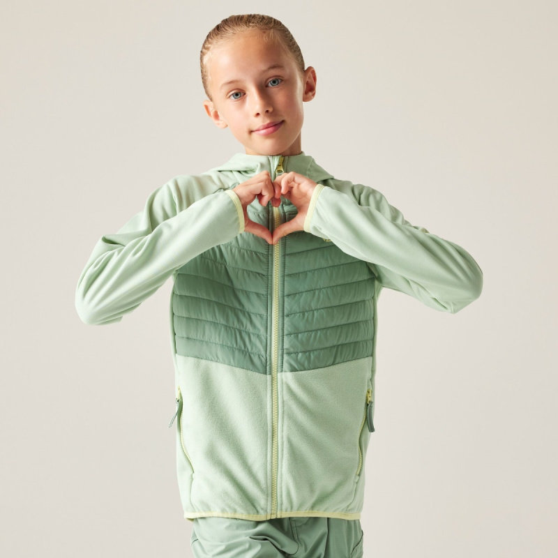 Dětská hybridní bunda dare2b switch out světle zelená/zelená 158