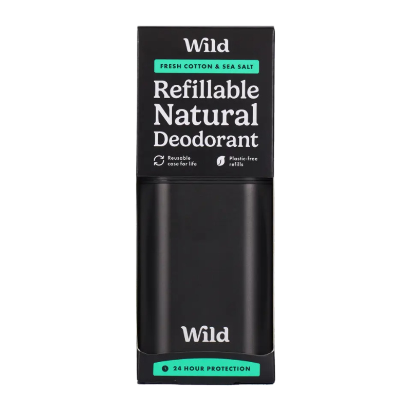 Wild Fresh Cotton & Sea Salt Men's Black Case tuhý deodorant s pouzdrem 40 g