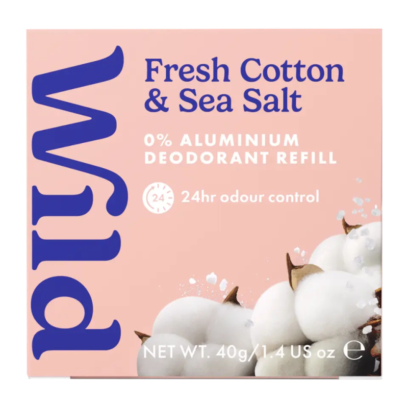 Wild Fresh Cotton & Sea Salt tuhý deodorant náhradní náplň 40 g