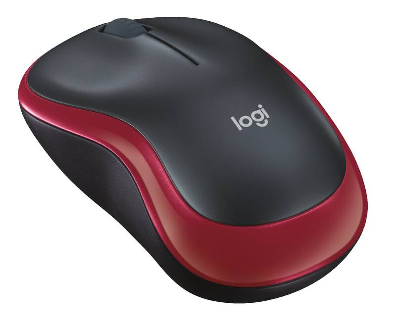 Bezdrátová myš Logitech M185 - optická, červená