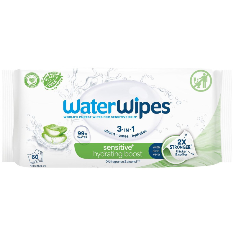Waterwipes Hydrating Clean ubrousky vlhčené bez obsahu plastů