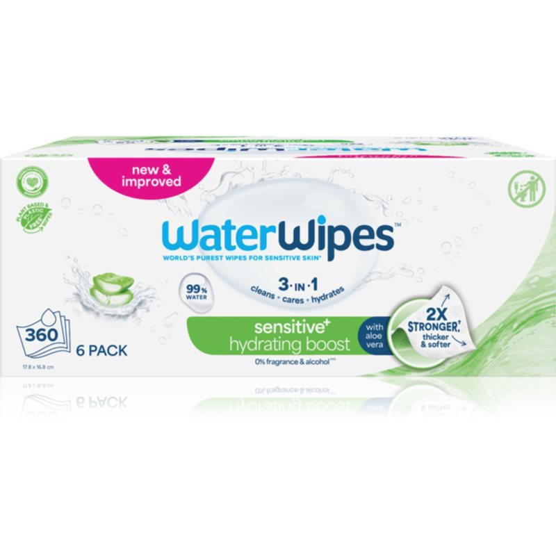 Waterwipes Hydrating Clean ubrousky vlhčené bez obsahu plastů 6×60 ks