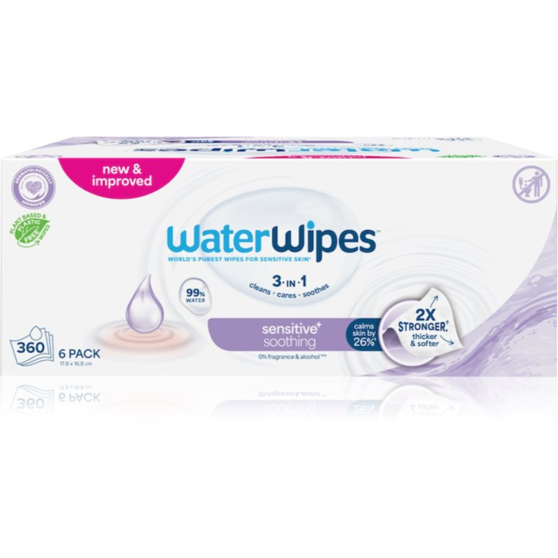 Waterwipes Soothing Clean ubrousky vlhčené bez obsahu plastů 6×60 ks