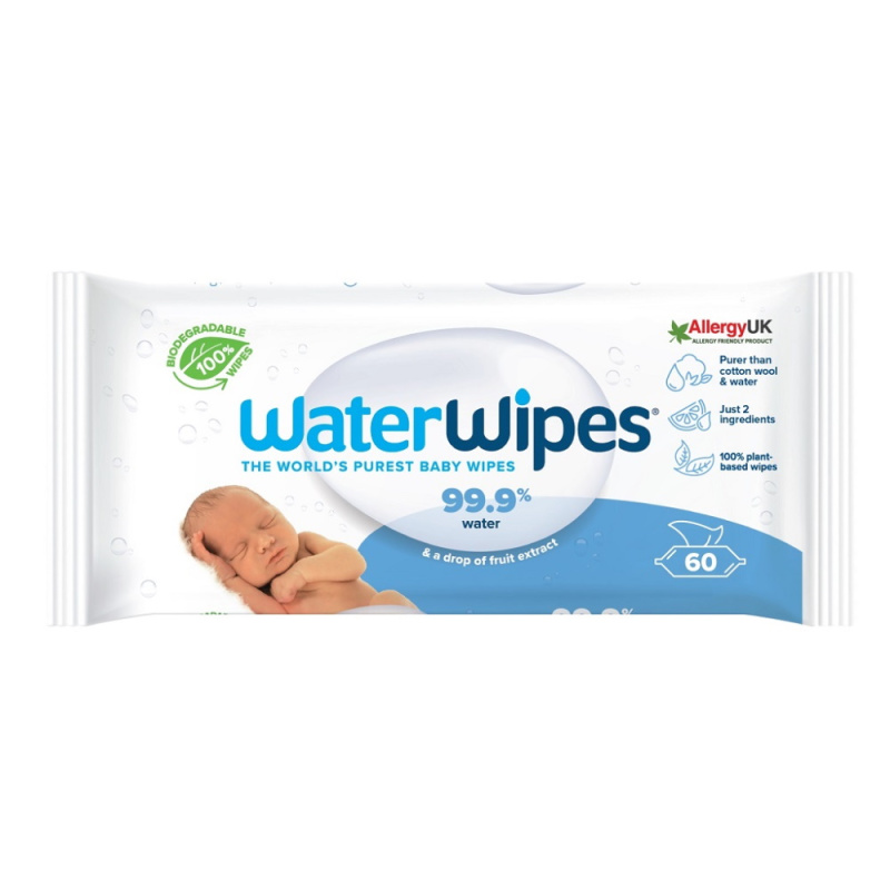 WaterWipes Baby Wipes dětské jemné vlhčené ubrousky 60 ks