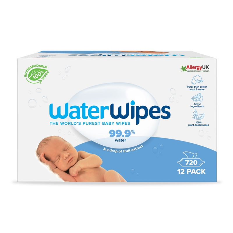 WaterWipes Baby Wipes 12 Pack dětské jemné vlhčené ubrousky 12x60 ks