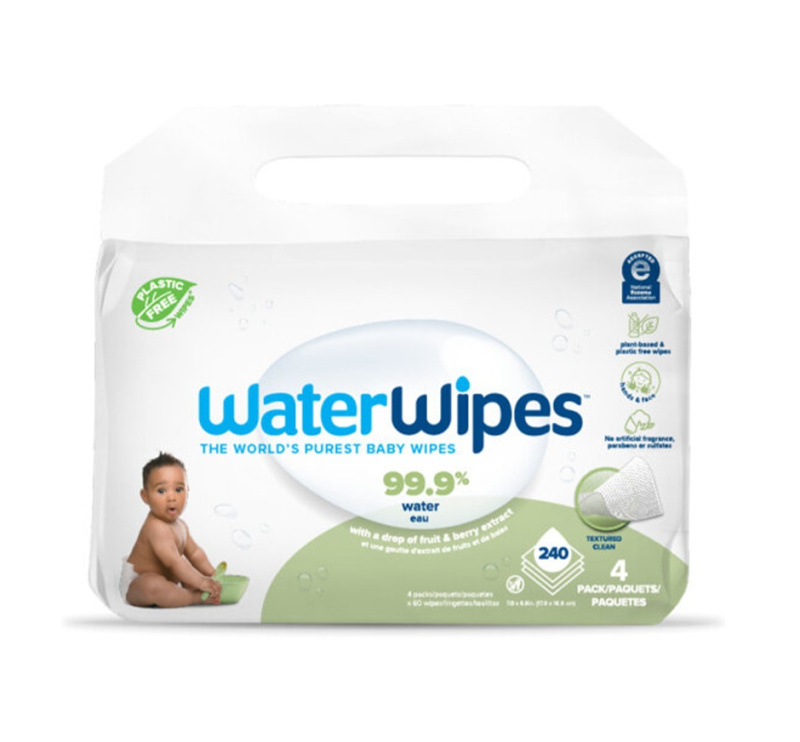 WaterWipes Baby Wipes Soapberry 4 Pack dětské jemné vlhčené ubrousky 4x60 ks