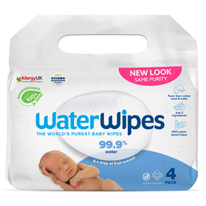 WaterWipes Baby Wipes 4 Pack dětské jemné vlhčené ubrousky 4x60 ks