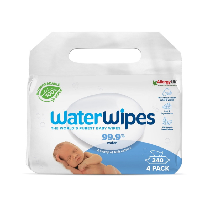 WaterWipes Baby Wipes 4 Pack dětské jemné vlhčené ubrousky 4x60 ks