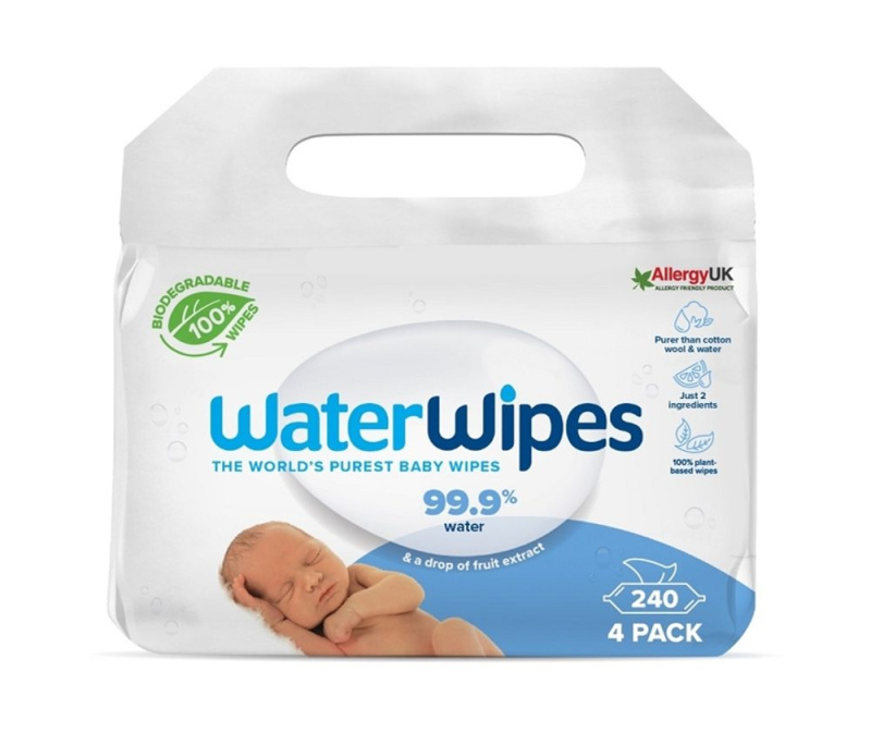 WaterWipes Baby Wipes 4 Pack dětské jemné vlhčené ubrousky 4x60 ks