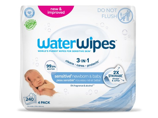 WaterWipes Baby Wipes 4 Pack dětské jemné vlhčené ubrousky 4x60 ks
