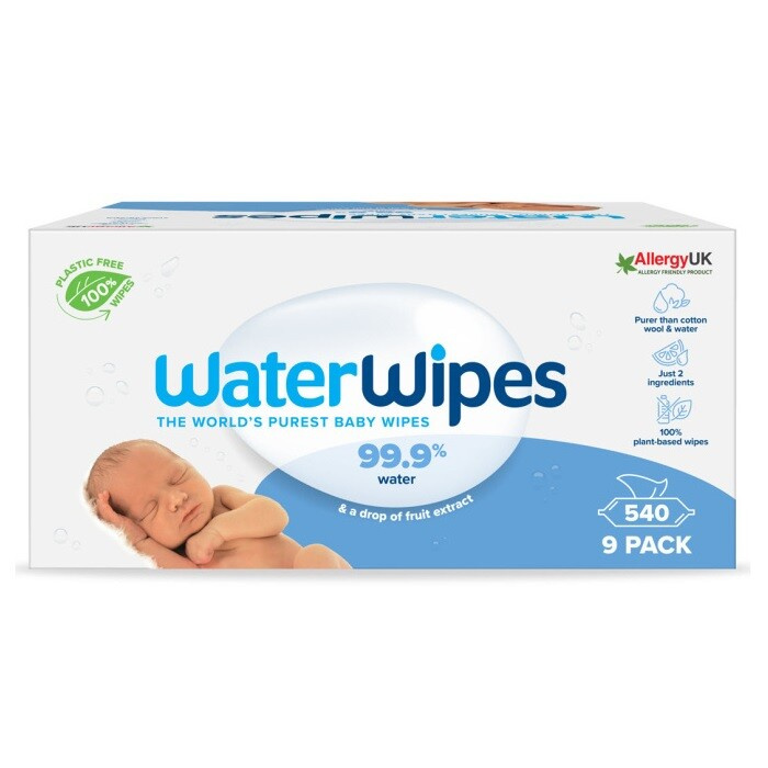 WaterWipes Baby Wipes 9 Pack dětské jemné vlhčené ubrousky 9x60 ks