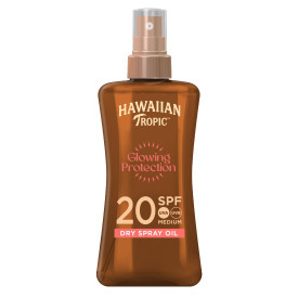 Hawaiian Tropic Glowing Protection Dry Oil Spray hydratační gel na opalování SPF 20 200 ml