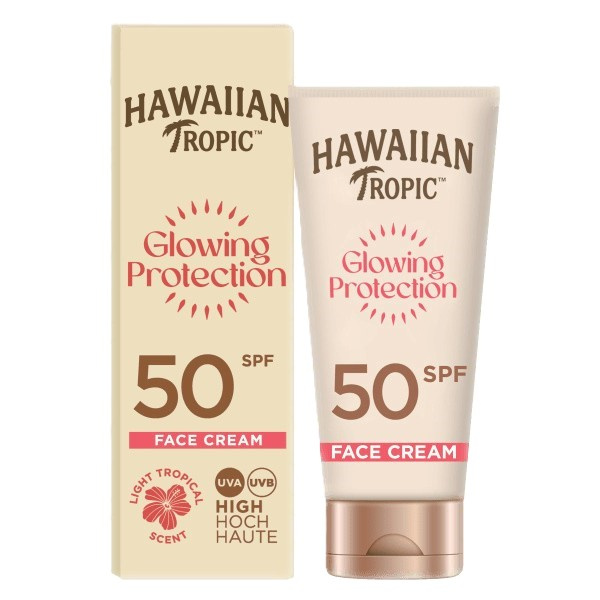 Hawaiian Tropic Glowing Protection Face Cream opalovací krém na obličej SPF 50 50 ml