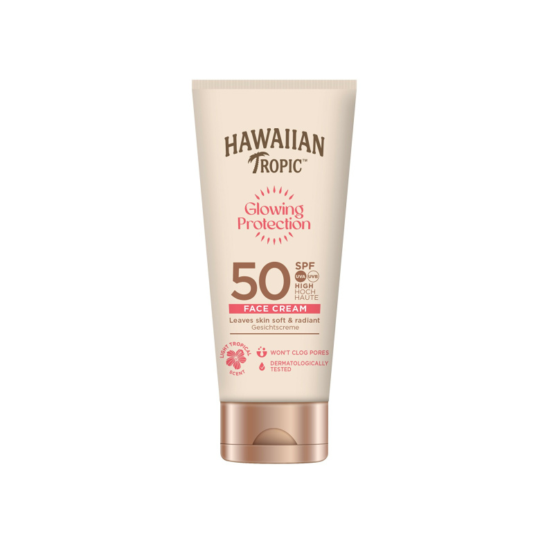 Hawaiian Tropic Glowing Protection Face Cream opalovací krém na obličej SPF 50 50 ml