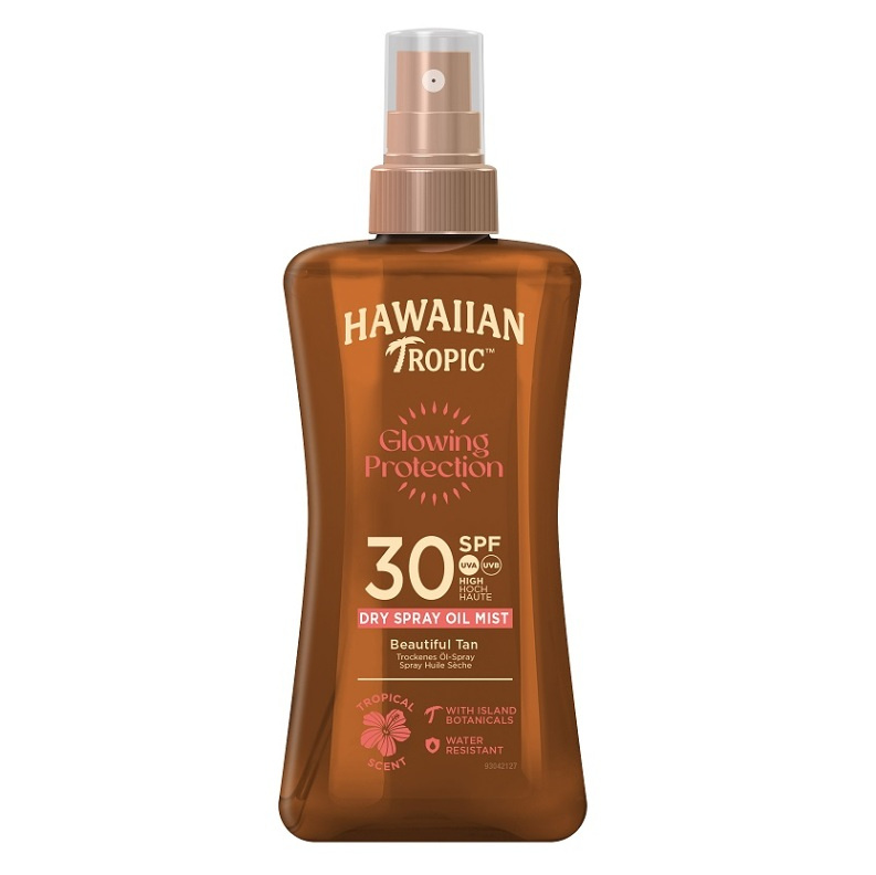 Hawaiian Tropic Glowing Protection transparentní mlha na opalování SPF 30 200 ml
