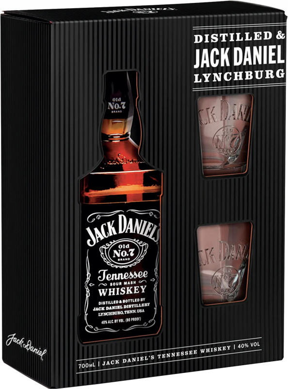 Jack Daniel´s Whisky Jack Daniel`s GB 0,7l 40% + 2skla 0,7l