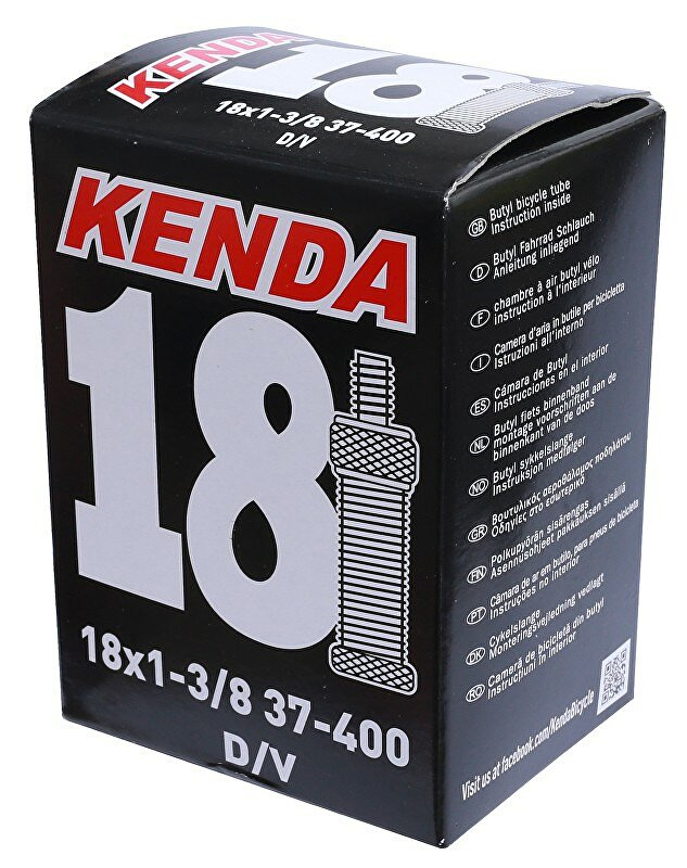 duše KENDA 18 x 1 3/8 (37-400) DV 28 mm Barva: ventil DV, Velikost: 18"