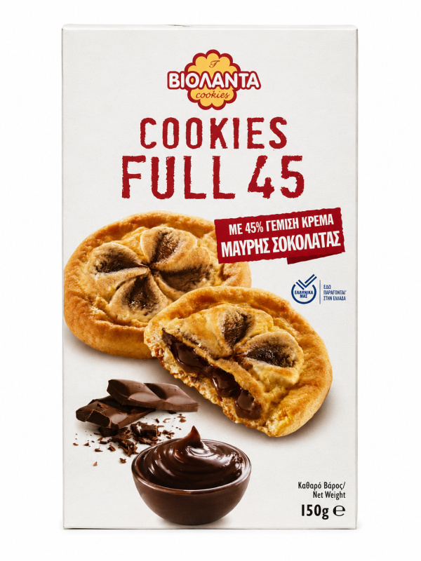 Violanta Cookies Full 45 sušenky plněné krémem z hořké čokolády 150 g