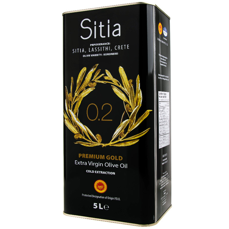 Sitia PREMIUM GOLD SITIA Kréta PREMIUM GOLD 0,2% Extra panenský olivový olej 5l – plech