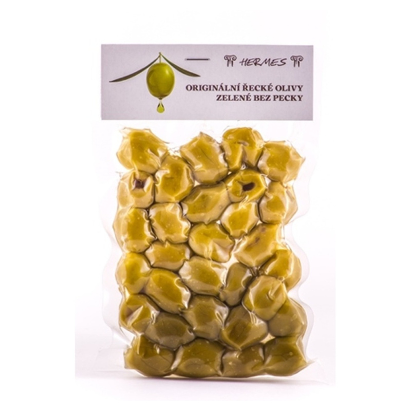 Hermes zelené olivy bez pecky vakuum 140g
